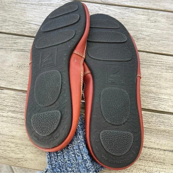 Acorn Mens Rag Wool Leather sock Slippers Mens Size 12 - 13 - Picture 5 of 6